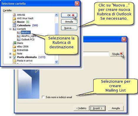 Esportare Rubrica Microsoft Outlook 2003