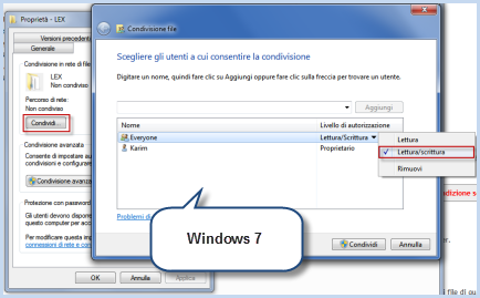 Condivisione Cartella su server con Windows 7